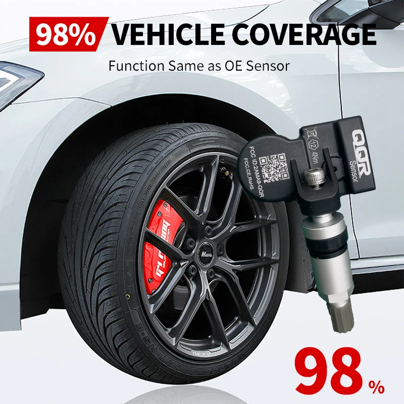 QQr Universal Programmable TPMS Sensor OE Tyre Pressure Sensor Valve Replacement 433Mhz 315Mhz Car Tpms Universal Sensor