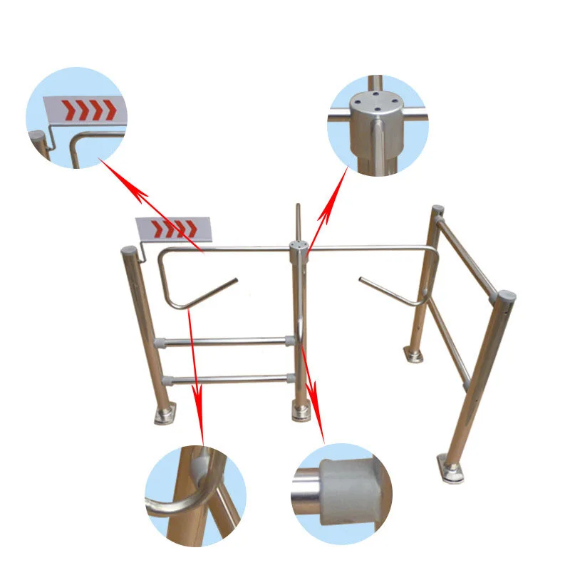 Supermarket Manual Half Height Turnstile Entrance Gate