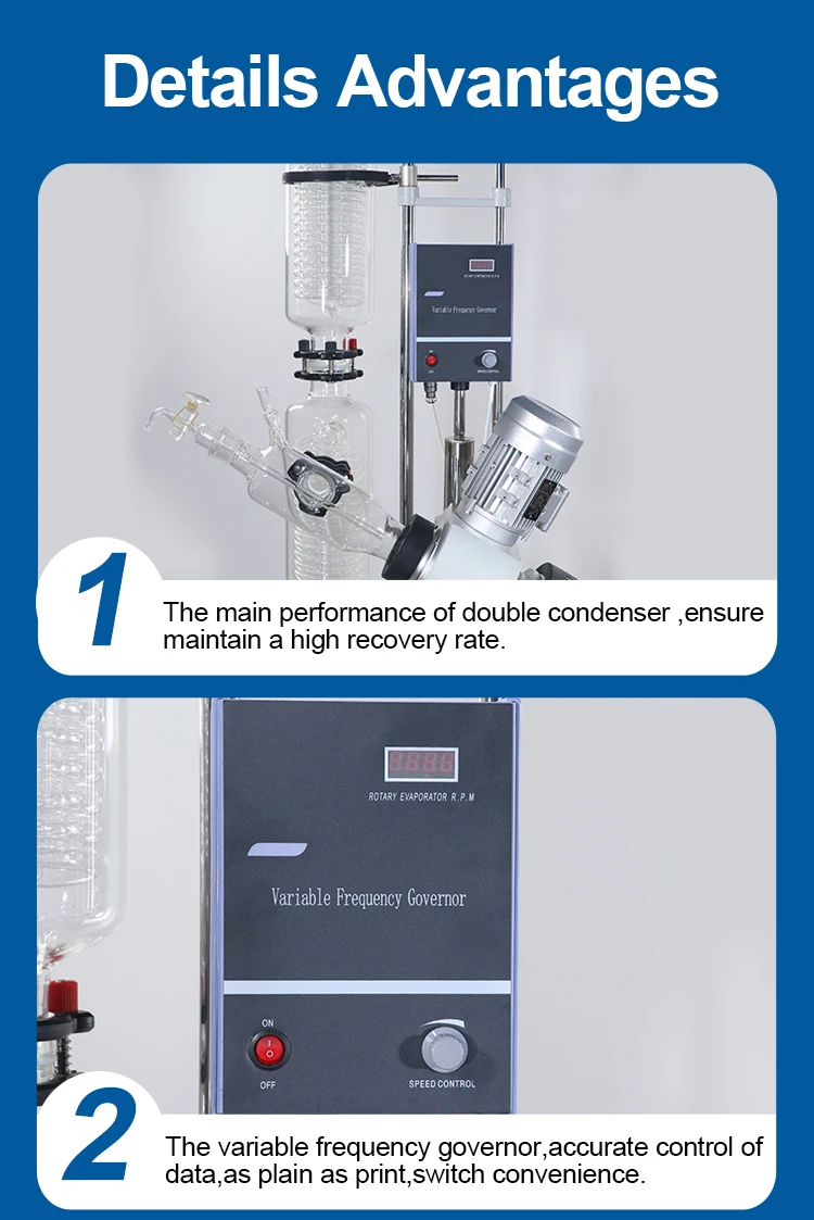 Factory price lab short path distillation 5L 10L 20L 50L essential oil extraction rotary evaporator