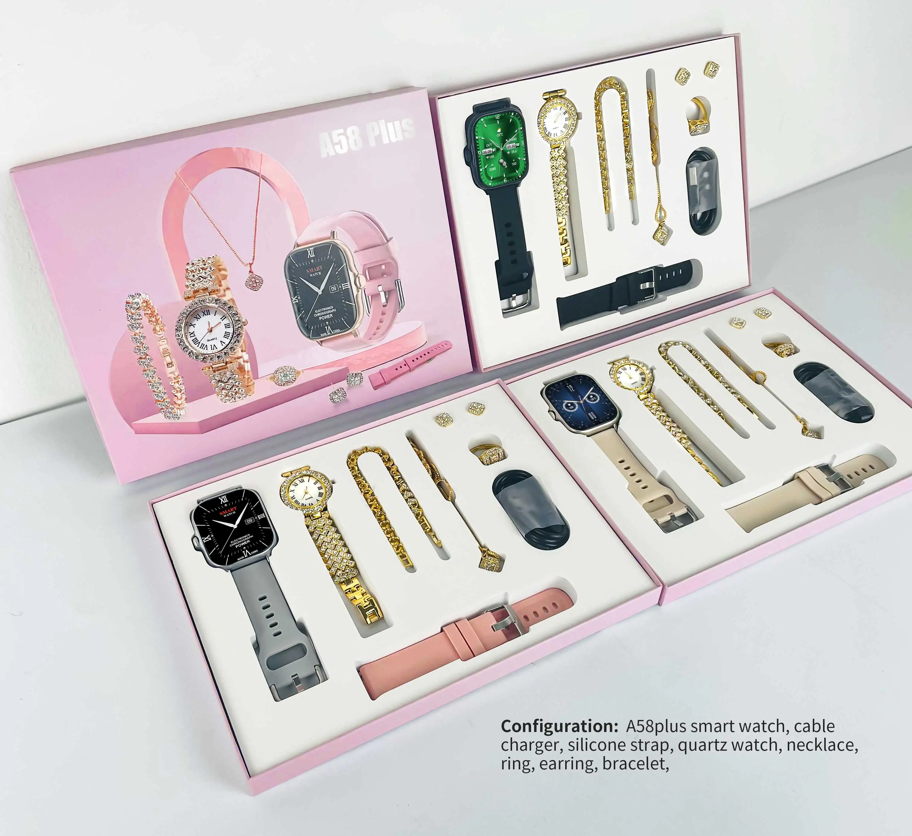 2023 NEW Arrival A58 Plus Smart Watch Combination Super SUIT With Quartz Watch Double Watches Fitness Tracker From Vidhon