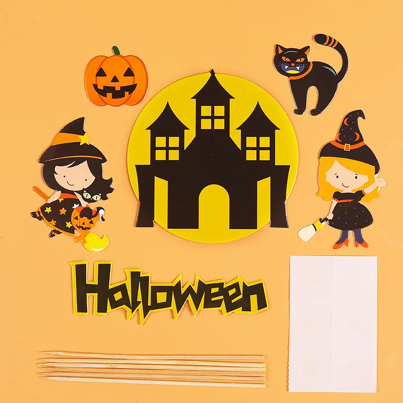 Décoration de gâteau d'Halloween,Halloween Cupcake Toppers,Anniversaire Décoration Gâteau Fantôme Cake Topper pour Chauve-souris Corbeau Chat Hibou Tombe Araignée Arbre mort Décoration de gâteau d'Halloween,Halloween Cupcake Toppers,Anniversaire Décoration Gâteau Fantôme Cake Topper pour Chauve-souris Corbeau Chat Hibou Tombe Araignée Arbre mort