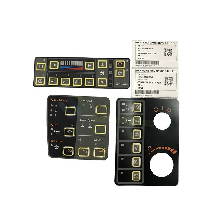 R80-7 Hyundai Panel Controller Stickers Machinery Parts Excavator Hyundai Sticker R80-7