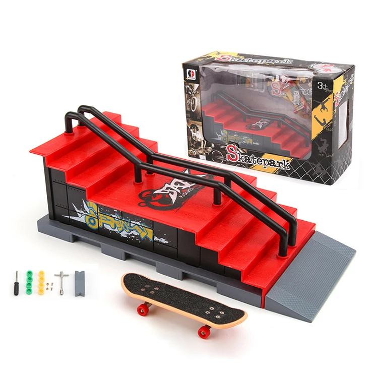 Разные стили фингерборд скейтборд рампа пластиковые мини Фингерборды Скейт с колесами и грузовик фингерборд скейтпарк
