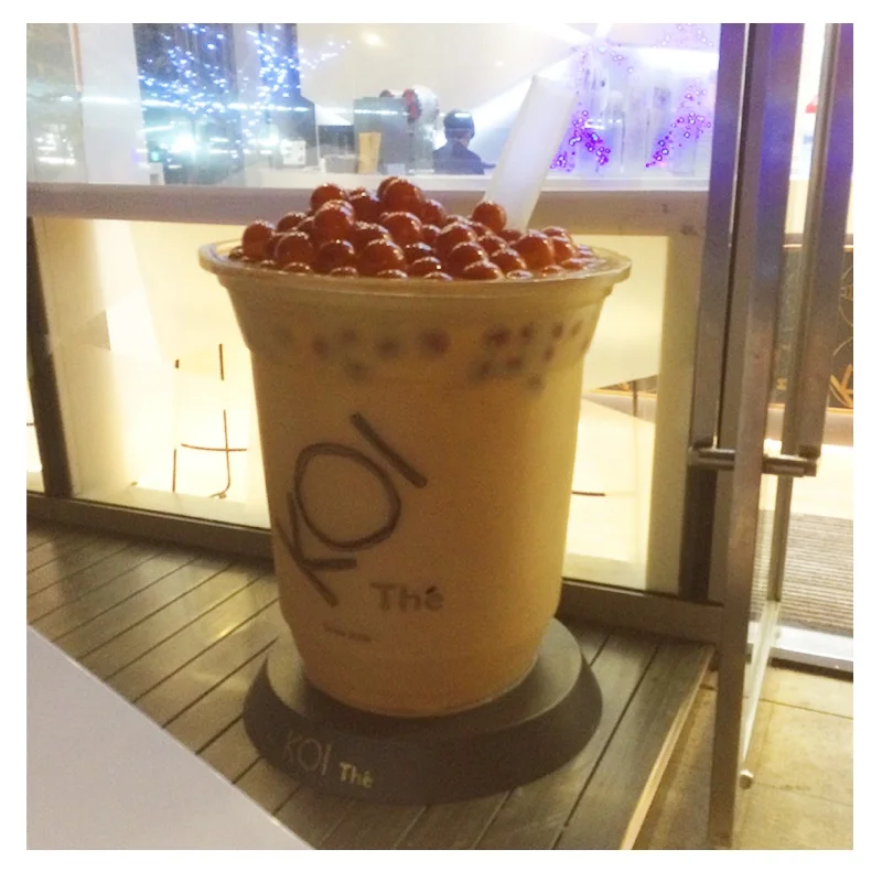 fiberglass milky tea cup display props resin artificial milky