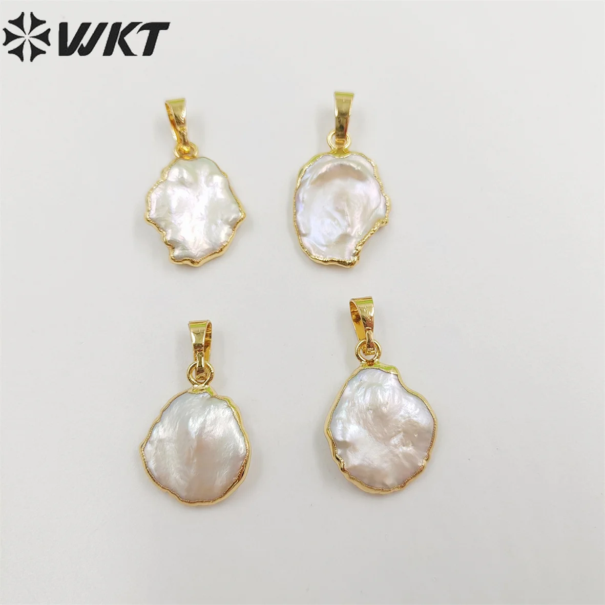 Wholesale Unique Natural Freeform White Freshwater Pearl Pendant