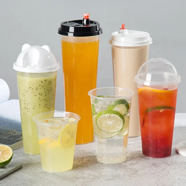 Thickened transparent plastic cup PP injection drinking cup,fruit juice cup,bubble tea cup factory