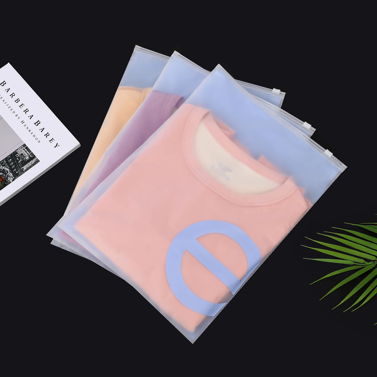 Biodegradable packing bags plastic for kids clothes frosted plastic zip lock bags clothes t shirt packaging bags clothing