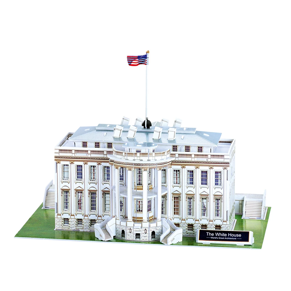 World Famous Building Model Paper 3D Puzzle DIY White House With 64PCS