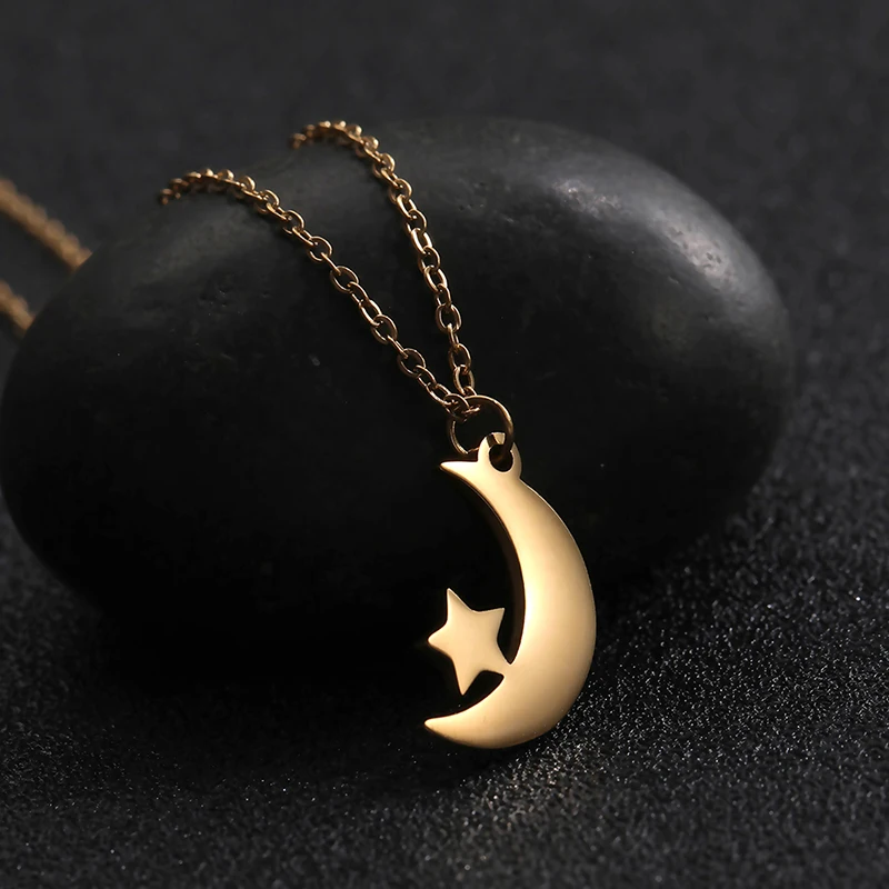 Moon and Star Jewel For Locket Keychain etc Black 