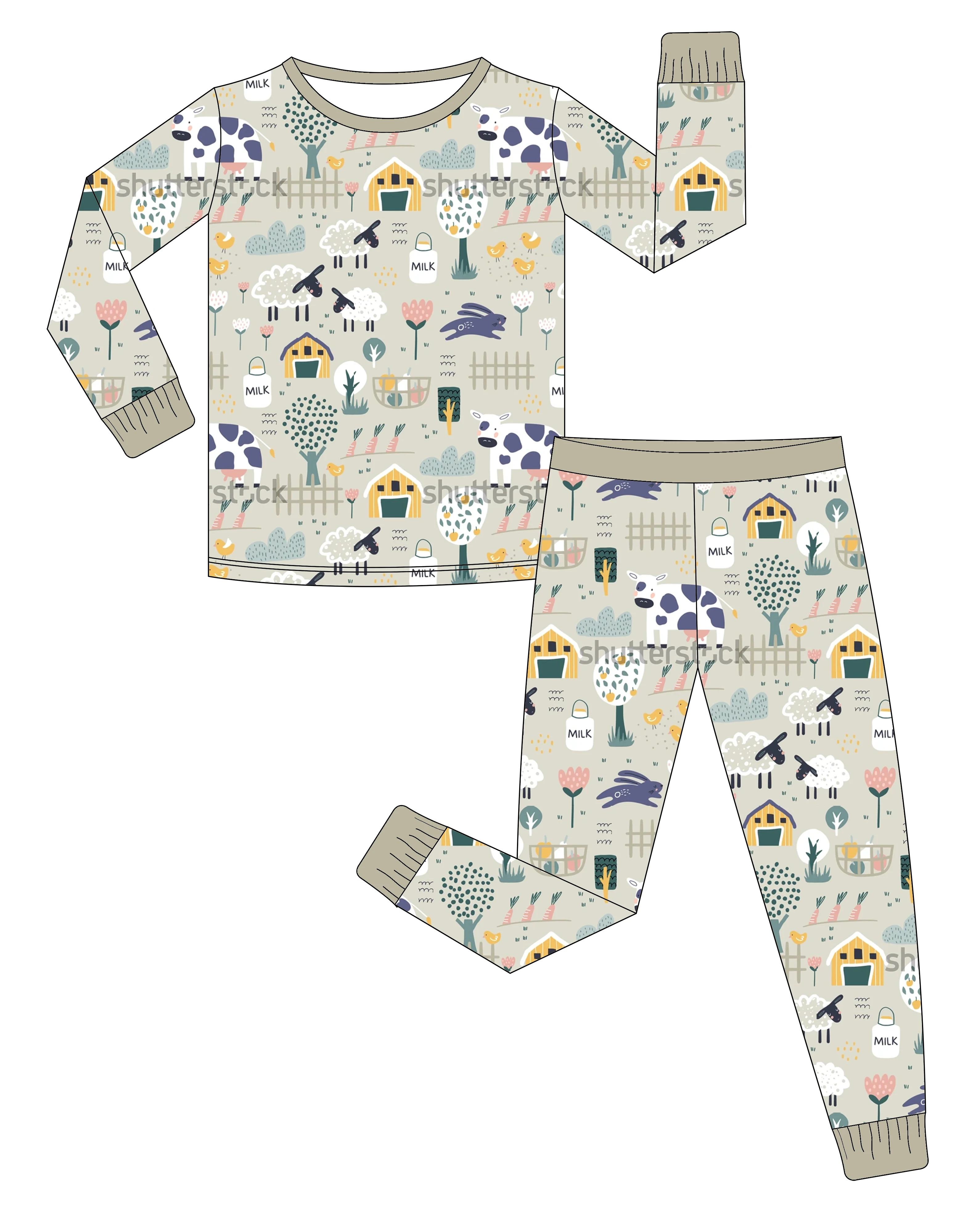 Factory Price Simple Checkered Bamboo Toddlers Pajamas Baby Outfits