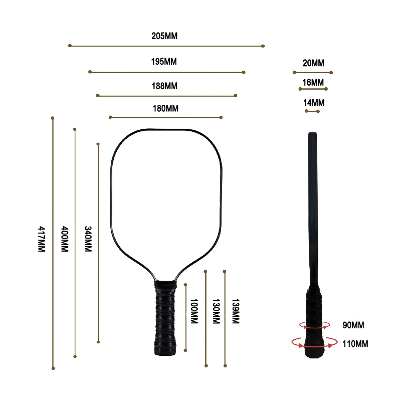 USAPA Approved Carbon Fiber Pickleball Paddle 16mm Thick Custom Logo Portable Edgeless Style for Sport Entertainment Honeycomb manufacture