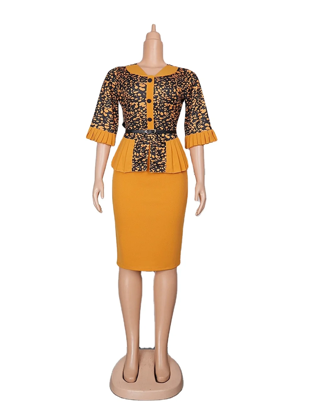 K0027 Modest African Office Ladies Church Dresses for Black Women Elegant  Formal Dress Latest Skirt Designs Pictures
