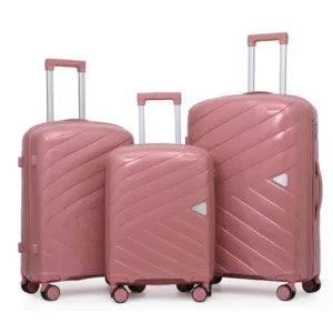 Hot Sale PP 20 24 28 Inch Luxury 3-Piece Spinner Suitcase Set with Zipper Closure Waterproof & Lightweight Airport Luggage