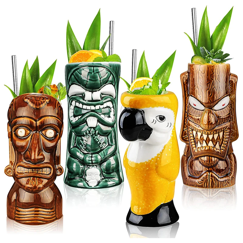 Wholesale Handmade Custom Funny Hawaii Tiki Glasses Cocktail Ceramic ...