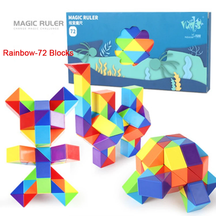 RONSHIN Hollow Magic Ruler Colorful Snake-shaped Bending Ruler Release  Stress Children Puzzle Toy 