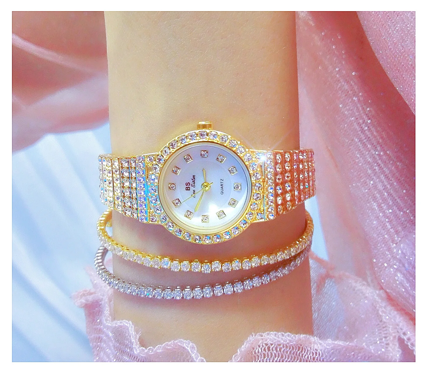 Bs Women Watch Famous Luxury Brands Diamond Ladies Wrist Watches Female  Small Wristwatch Rose Gold Watch Women Montre Femme 2021