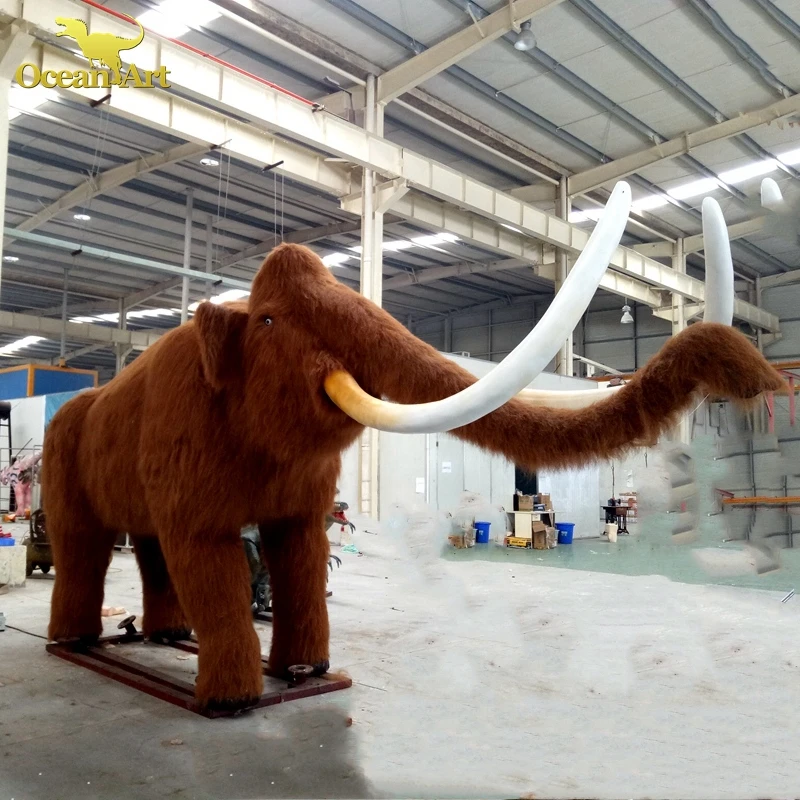 Realistic Animatronic Animal Model Animatronic Wooly Mammoth for Zoo