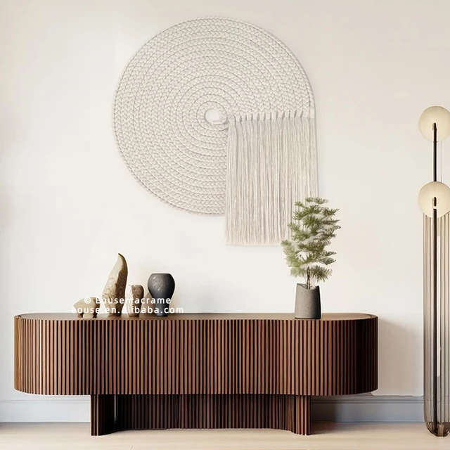 60*60cm Nordic Macrame Round Design Decorations Tapestries DIY Hanging Art Decor with Tassel Luxury Housewarming Gift EH2502016