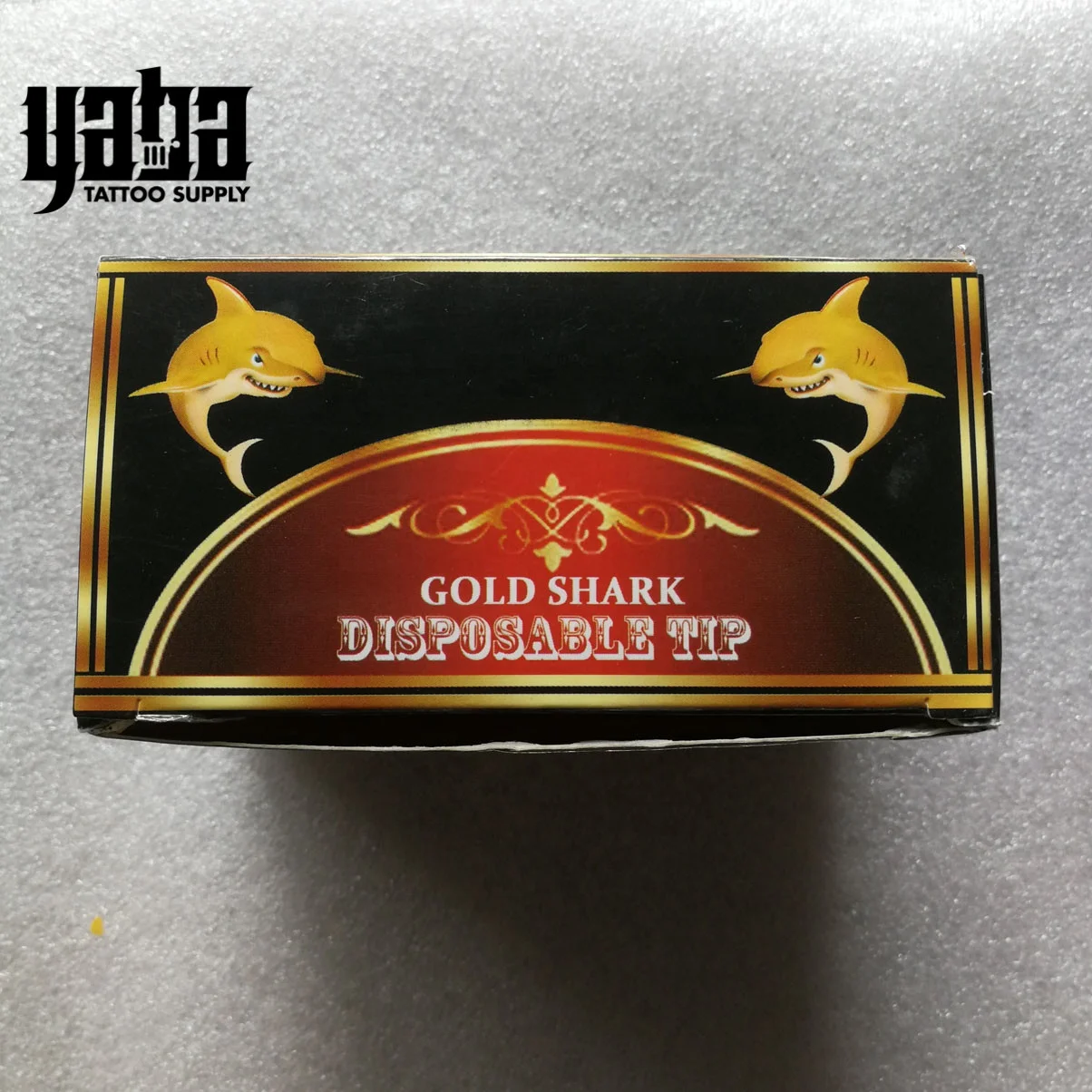YABA High Capacity Customize Tattoo Gold Shark  Tattoo Disposable Plastic Tips