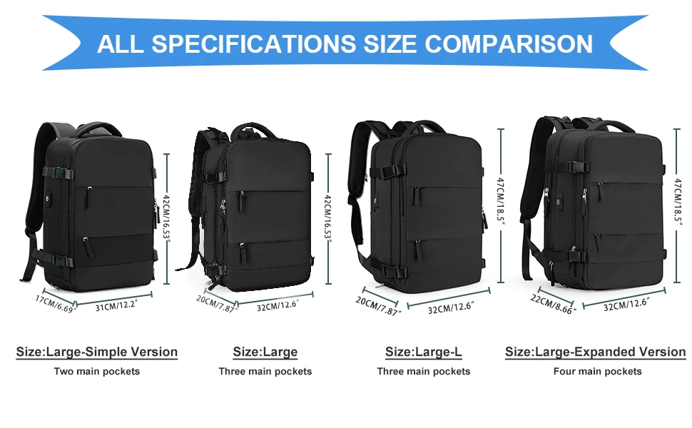 2024 Unisex Large Capacity Travel Luggage Backpack with USB Port Waterproof Polyester Cabin Bag Zipper Closure Fashion Style supplier