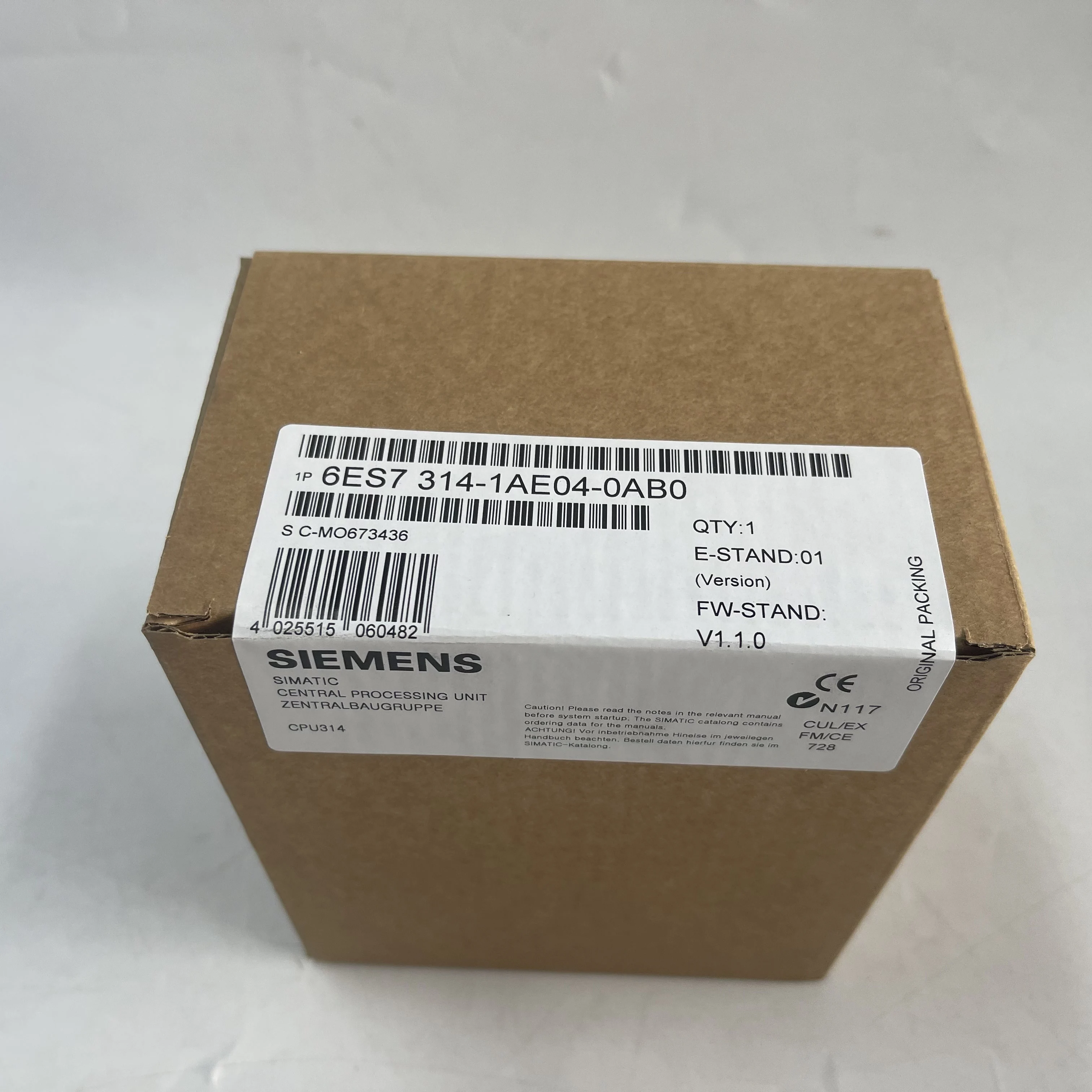 SIEMENS PLC CPU Module 6ES7314-1AE04-0AB0