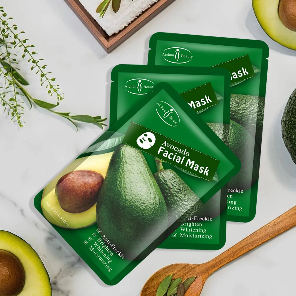 Aichun Beauty Shea Butter Sheet Mask Face Whitening Moisturizing Skin Care Avocado Facial Mask