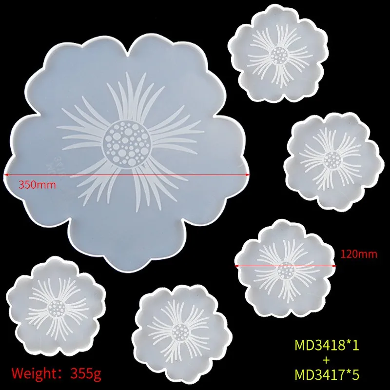 mirror surface high quality flower silicon molds for epoxy resin for crystal epoxy resin cast