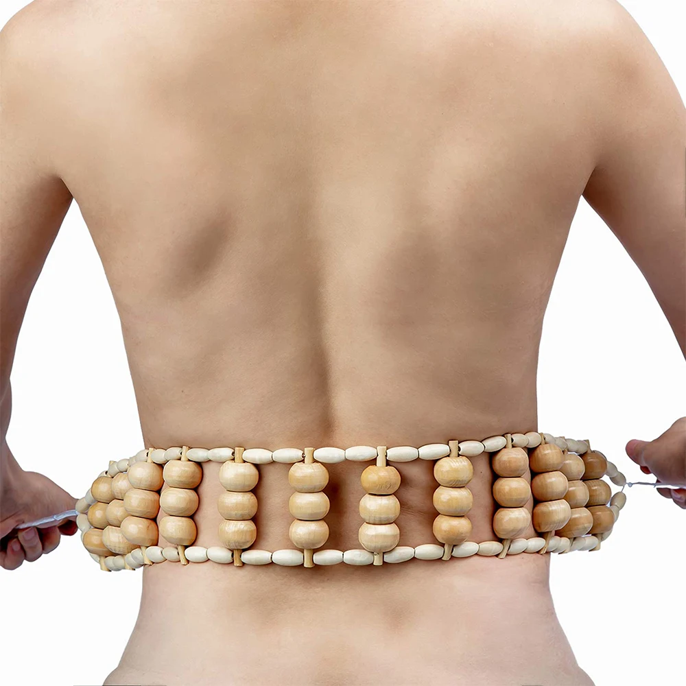 Deep Self Massager Tools for Neck Leg Foot Muscle Pain Relief Wooden Back Massager Roller Rope