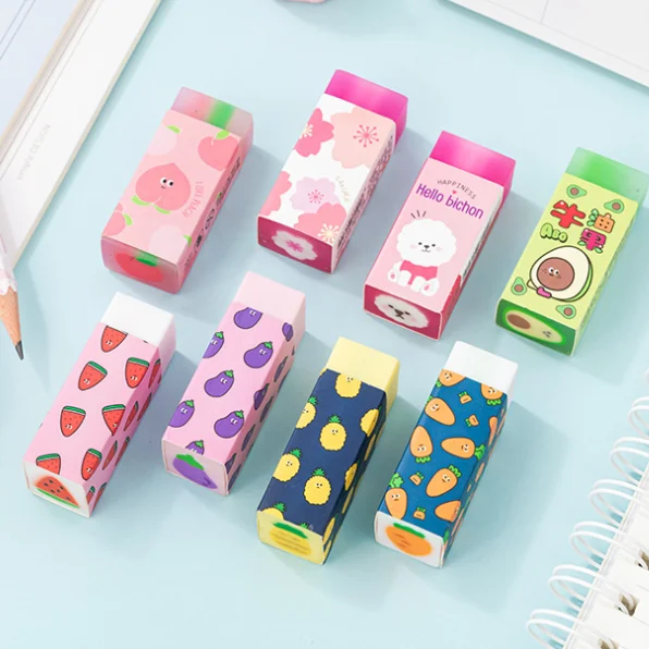 Cute Eraser Promotional Custom Pencil Eraser Cartoon Sliced Rubber