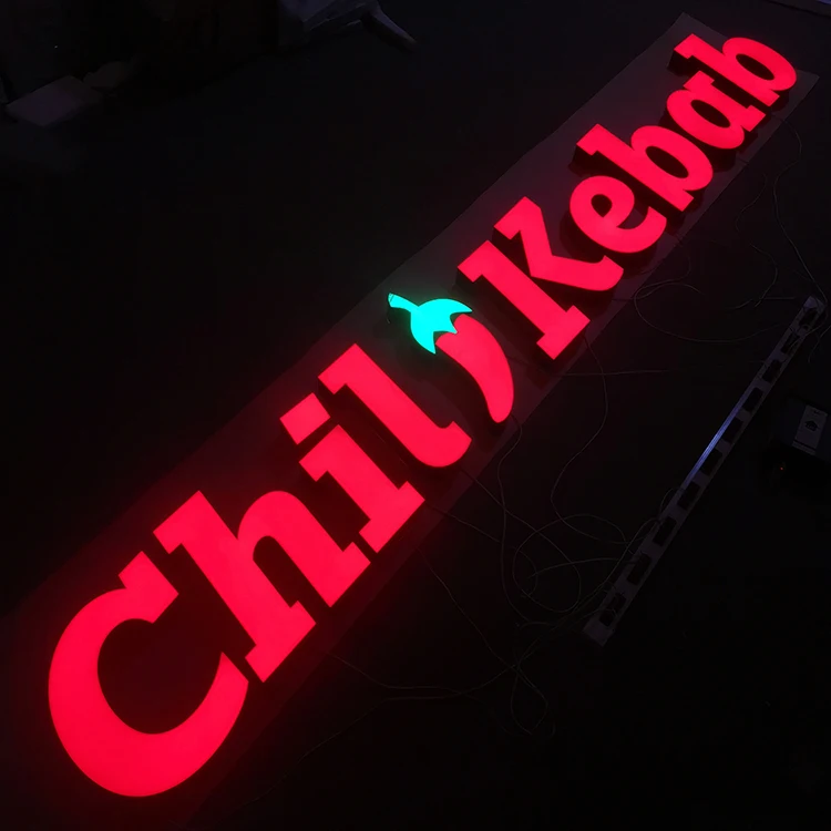 New product 2022 Metal Package Edge Frontlit Letter Sign Luminous Character for LED resin acrylic open closed sign board