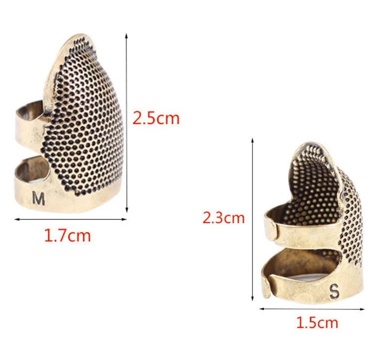 Metal Copper Sewing Thimble Finger Protector Adjustable Finger Shield Ring Fingertip Thimble Sewing Thimble Finger Protector