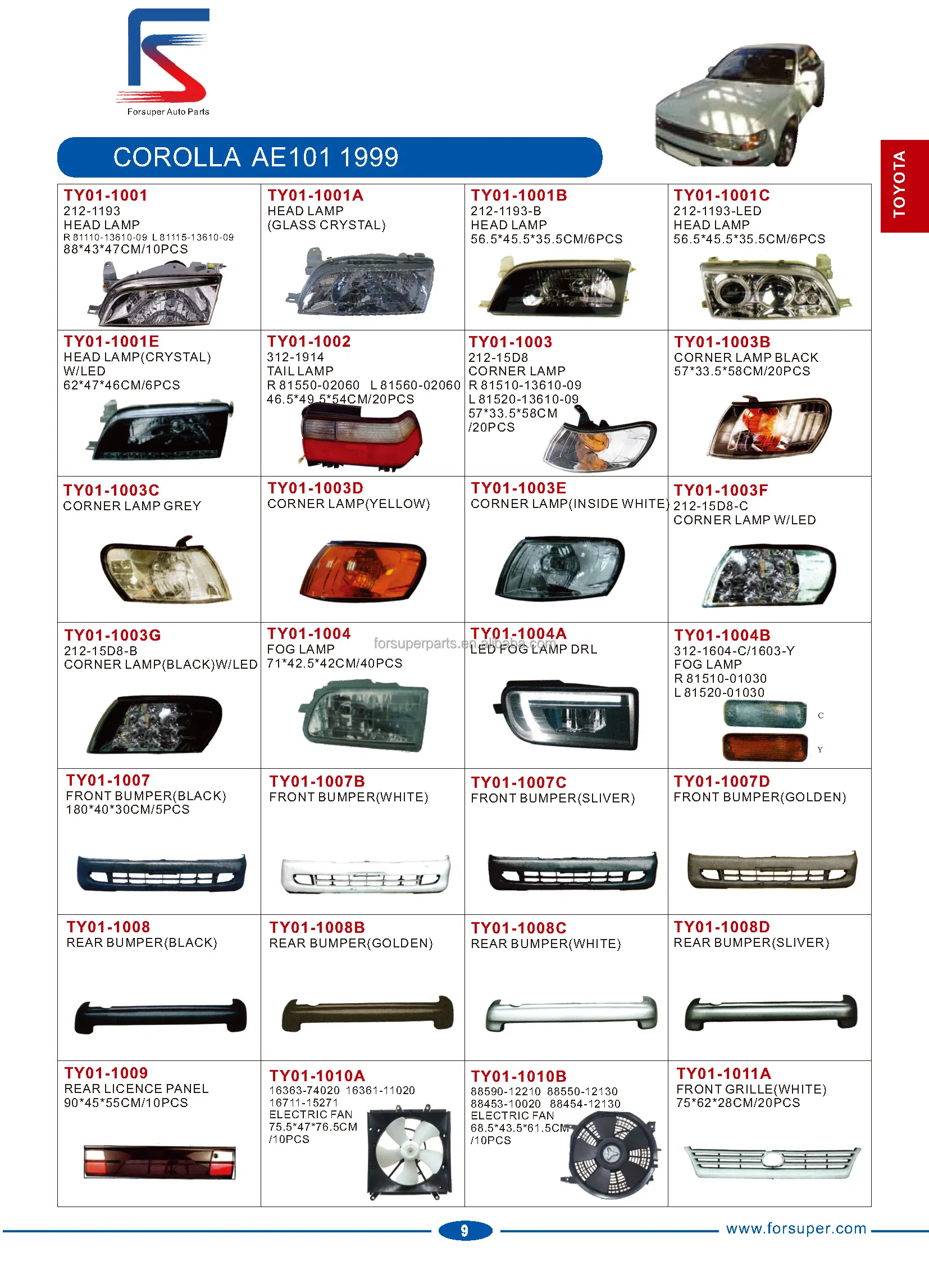 Rear Bumper for Toyota Corolla AE101 1999 - High Quality