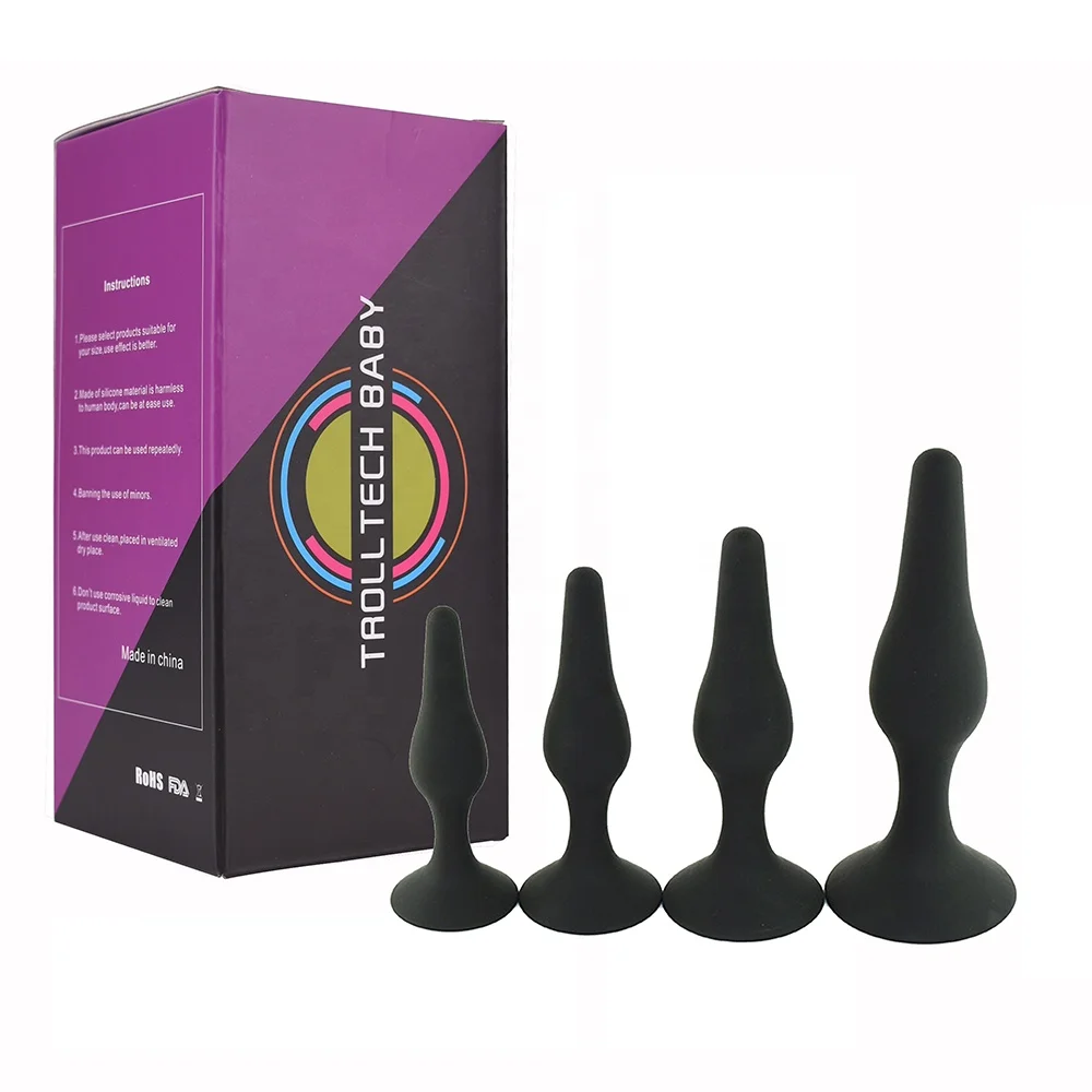 Hot Selling 4PCS Anal Plug Set Silicone Sensuality Anal Toys Butt Plug Set  Juguetes Con Taponamiento Anal