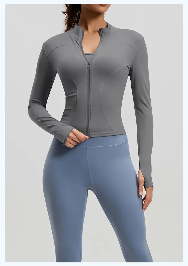 Wholesale Yoga Clothes High Stretch Women's Fitness Yoga Top Seamless Quick-dry Sportswear 2-piece Set Yoga Leggings and Jacket