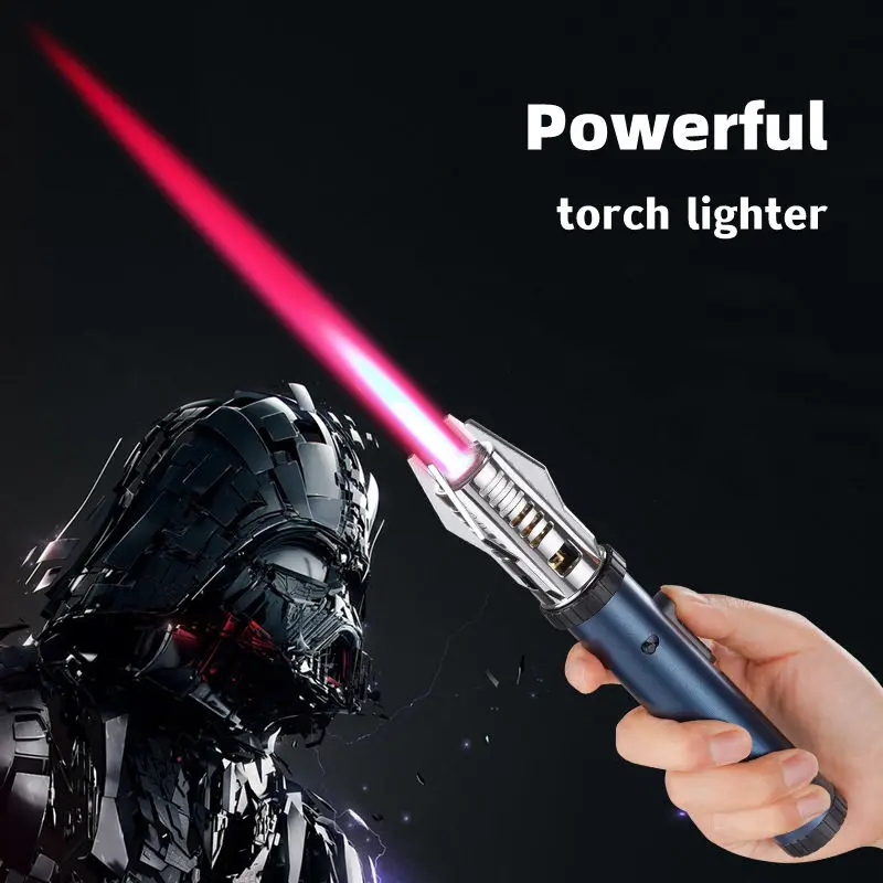 KY Windproof Powerful Spaying Gun Red Flame Jet Gas Butane Inflatable Cigar BBQ Metal Custom Torch Lighter