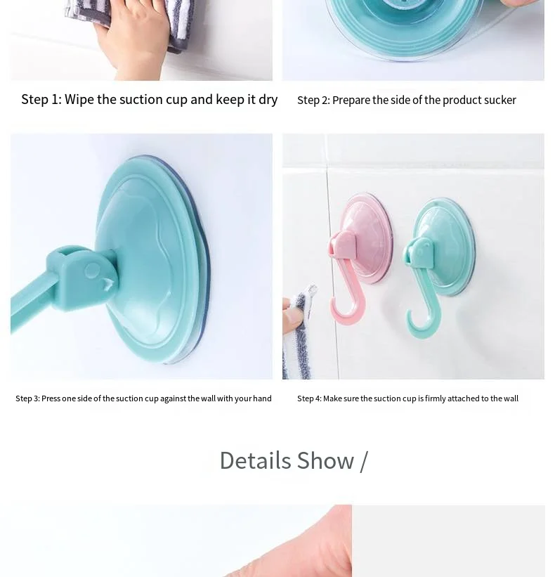 Bathroom strong vacuum suction cup hook Kitchen door suction wall glass wall hanging free punch bearing adhesive hook details