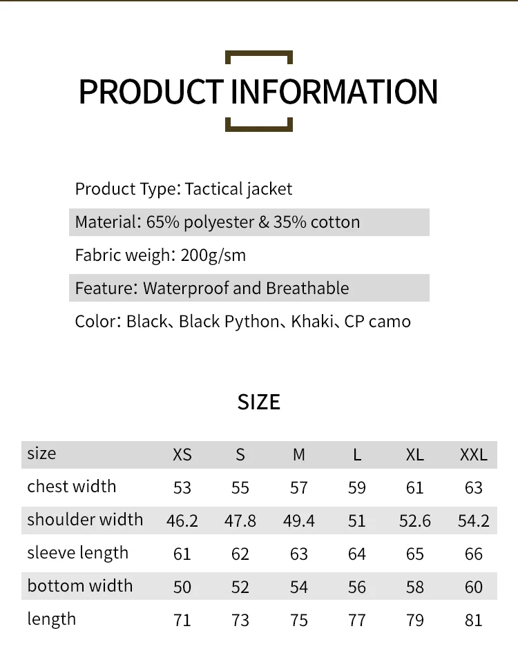 Custom Medium Long Coat Tactical Jacket