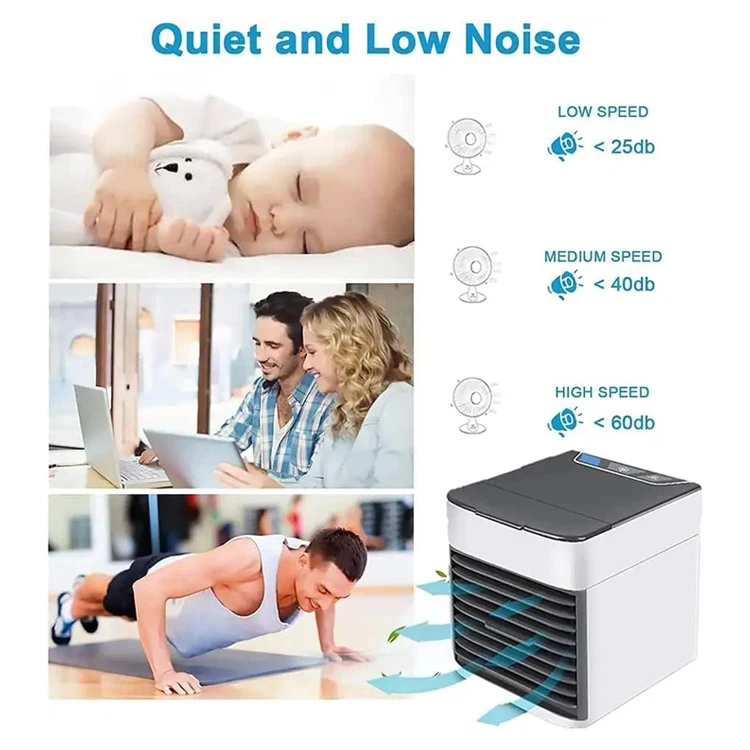 Portable Mini Air Conditioner 3 In 1 Effective Evaporative Personal Air Cooler 4 Speed 7 Colors 