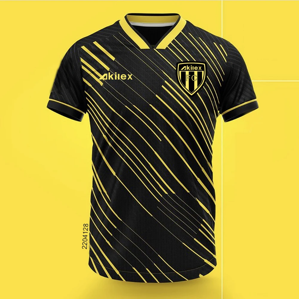Akilex Sublimation Fluorescent Printed  Customize Breathable Soccer Shirt Top Football Jersey Football Jersey Custom