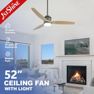 1stshine Ceiling Fan Wholesalers 3 Blade Solid Wood High Airflow Ceiling Fan with LED Light and Remote