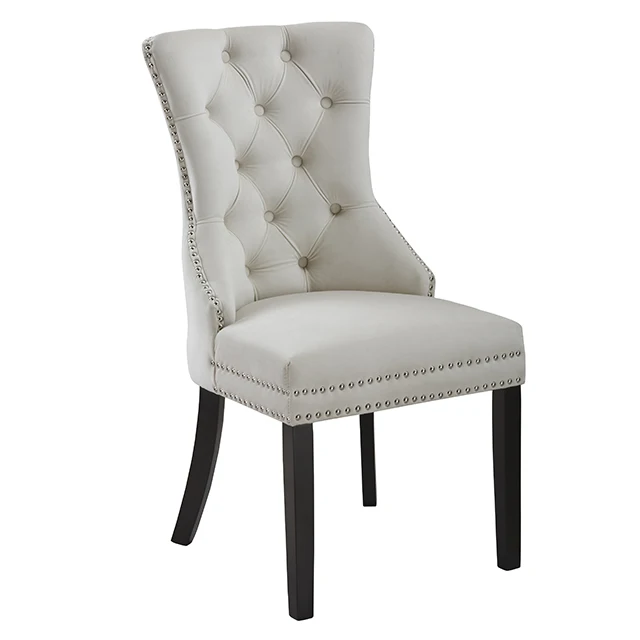 Modern Luxury Wingback Velvet Furniture Luxury Tufted White Single Restaurant Dining Chairs supplier