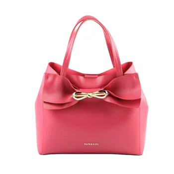 5072- New Best Selling Items Knot Decorative China Wholesale Fuchsia Lady Leather Handbag Women Shoulder Bags