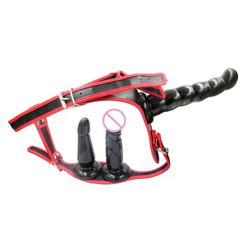 Trousers with Adjustable Strap on Dildo Set Realistic Harness Dildos in 2 3 Sizes Hard Double Head Power Pants Lesbian Sex Toys
