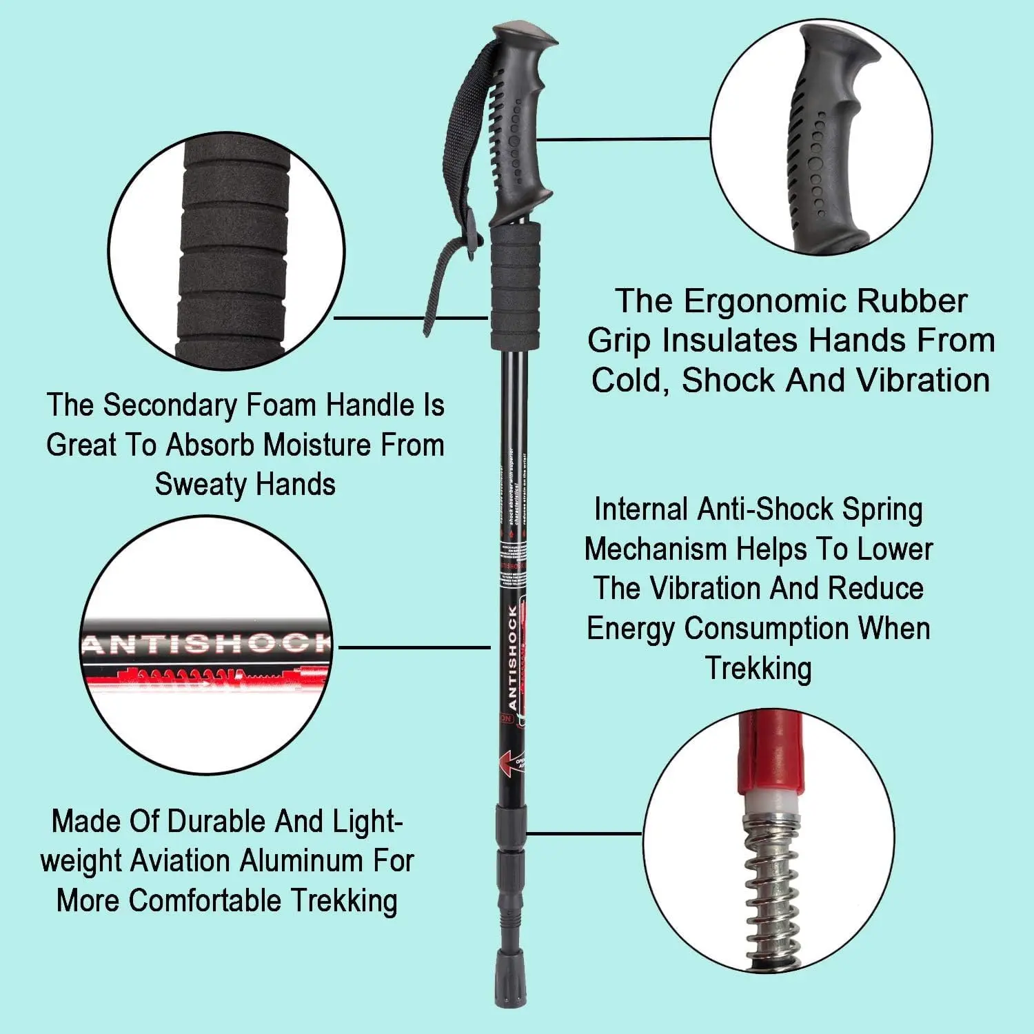 TrailBuddy Trekking Poles Lightweight, Collapsible Hiking Poles for  Backpacking Gear Pair of Walking Sticks for Hiking