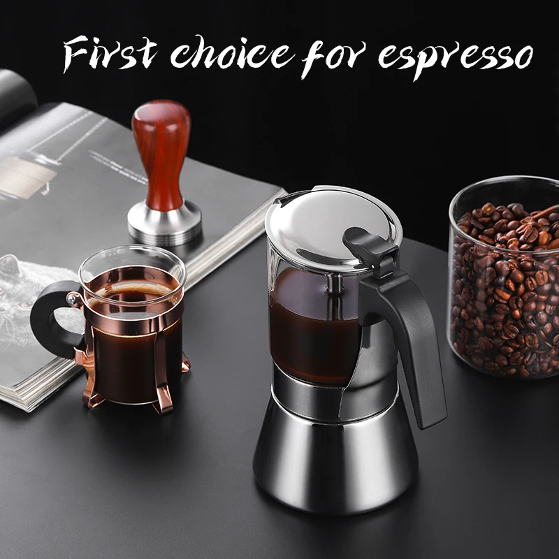 SEECIN Factory Premium Booster 360ml 9 Cups  Espresso Coffee Maker Stainless Steel Mocha Pot Electric Stove Top Moka Pot