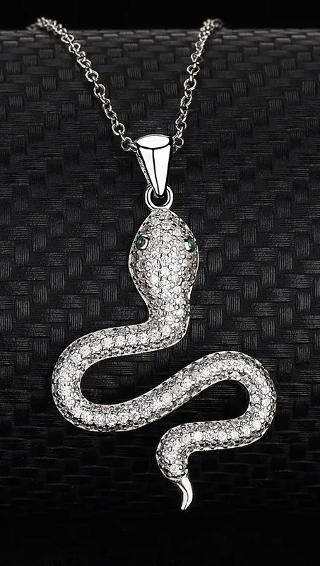GP91 Punk Snake Pendant Necklace - 925 Sterling Silver GP91 Punk Snake Pendant Necklace - 925 Sterling Silver