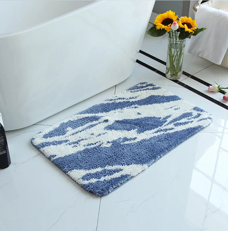 Factory Wholesale Modern anti-slip bath mats 100% Polyester PVC Bottom super absorbent Microfiber Bathroom Mats details