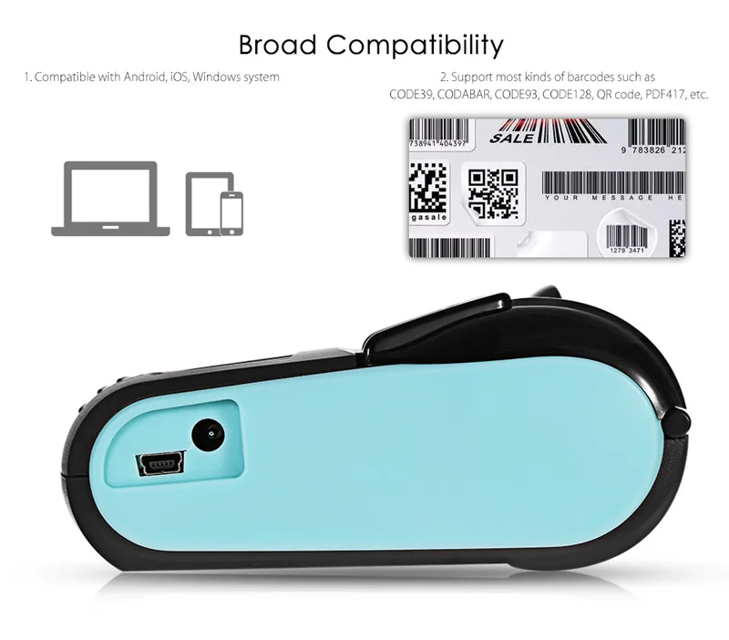 Mini BT Thermal Printer Mini Wireless Small Portable Printer Receipt with Free Loyverse POS App on Android Phone Printer