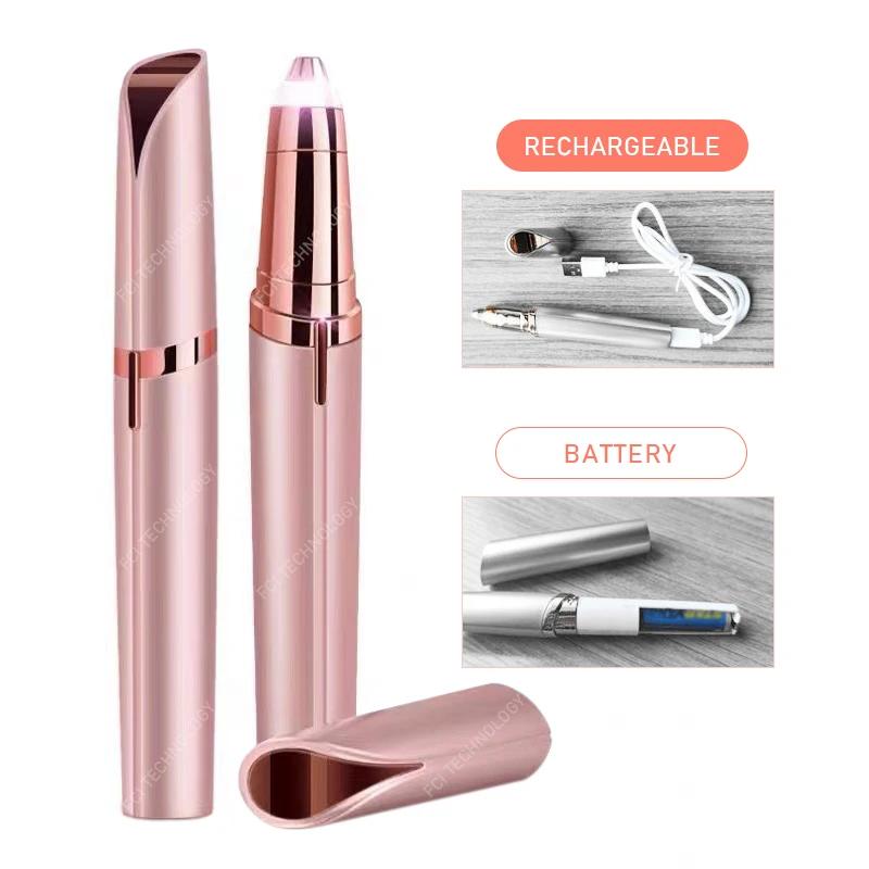 Частный бренд Портативный Женский бритвенный станок для бровей и носа с зарядкой от USB электрический триммер женщин удаление волос на