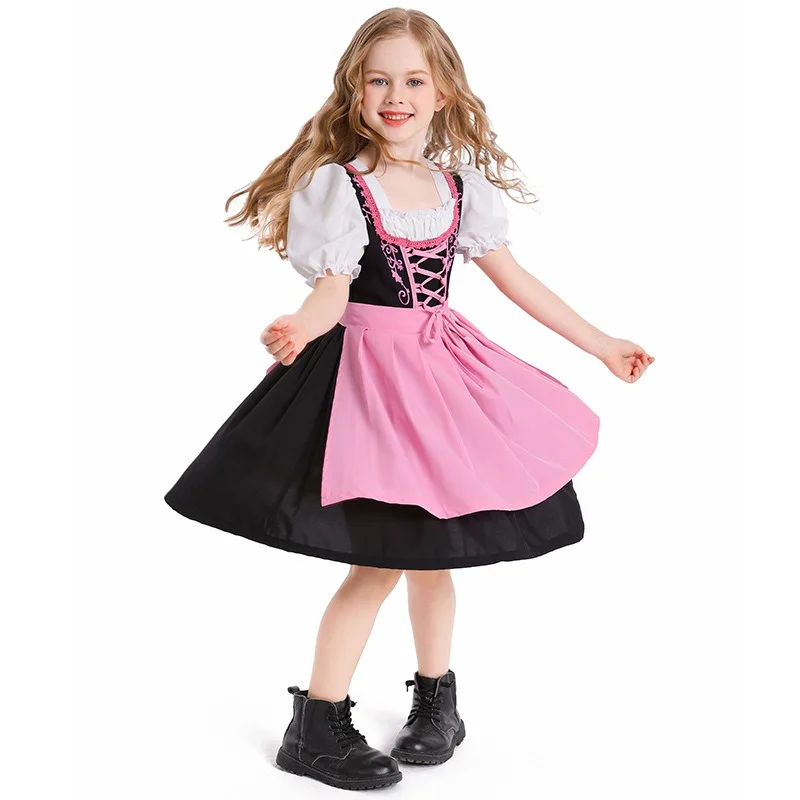 Quattro colori per bambini tedesco birra ragazza Costume Oktoberfest  Costume per carnevale Halloween Dirndl Anime cameriera Cosplay